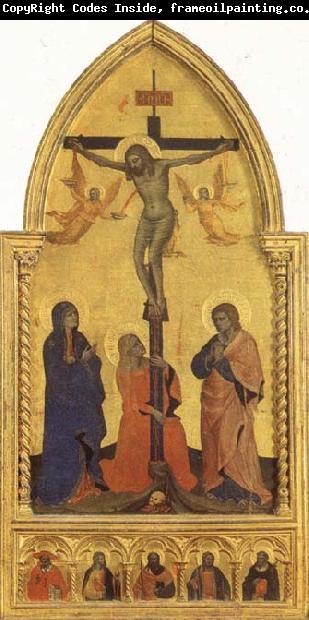 Nardo di Cione Crucifixion Scene with Mourners SS.Jerome,James the Lesser,Paul,James the Greater,and Peter Martyr